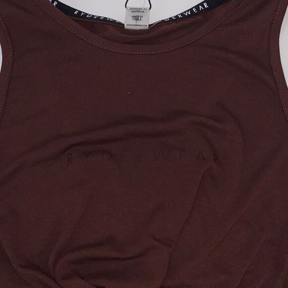 New Ryderwear Adapt Twist Cropped Tank Athleisure‎ Chocolate Brown Large - Picture 7 of 14